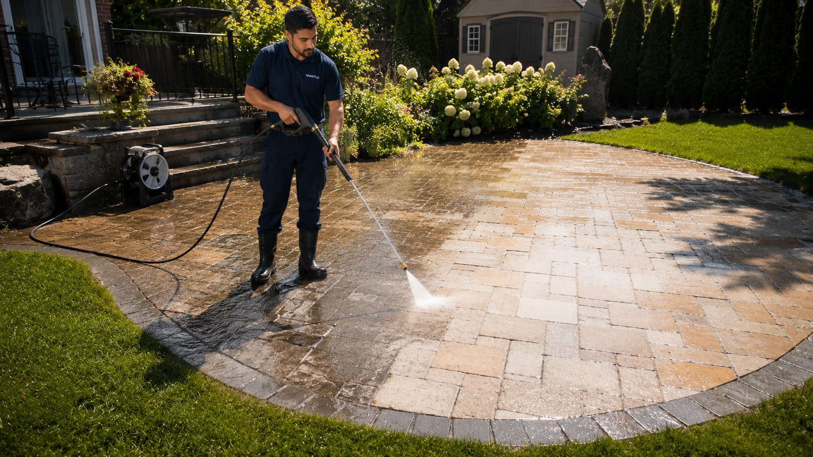 Stone patios respond especially well to professional cleaning